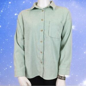 👛 2/$20 BY THE RIVER Comfy & Cozy green long sleeved blouse Size Large